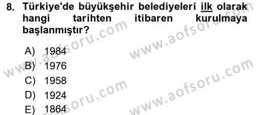 Sosyal Politika 2 Dersi 2015 - 2016 Yılı (Final) Dönem Sonu Sınav Soruları 8. Soru