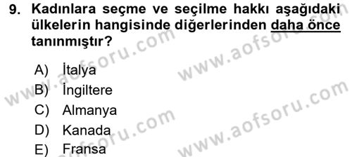 Sosyal Politika 2 Dersi 2015 - 2016 Yılı (Final) Dönem Sonu Sınav Soruları 9. Soru