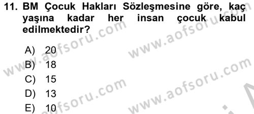 Sosyal Politika 2 Dersi 2016 - 2017 Yılı (Vize) Ara Sınav Soruları 11. Soru