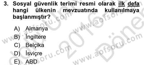 Sosyal Politika 2 Dersi 2016 - 2017 Yılı (Final) Dönem Sonu Sınav Soruları 3. Soru