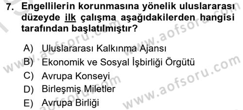 Sosyal Politika 2 Dersi 2016 - 2017 Yılı (Final) Dönem Sonu Sınav Soruları 7. Soru
