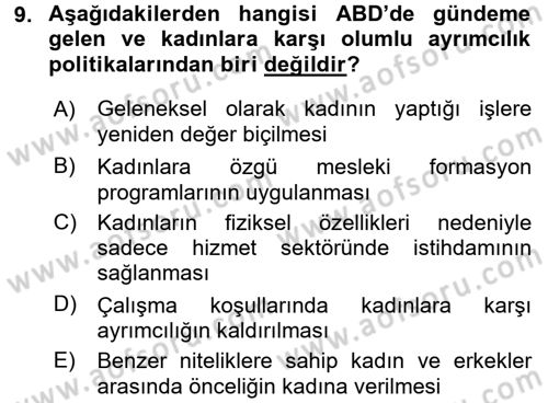 Sosyal Politika 2 Dersi 2016 - 2017 Yılı (Final) Dönem Sonu Sınav Soruları 9. Soru