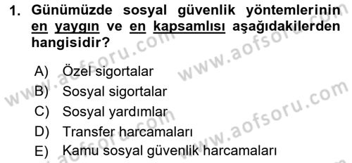 Sosyal Politika 2 Dersi 2017 - 2018 Yılı (Vize) Ara Sınav Soruları 1. Soru