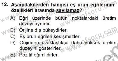 Çalışma Ekonomisi 1 Dersi Ara Sınavı Deneme Sınav Soruları 12. Soru