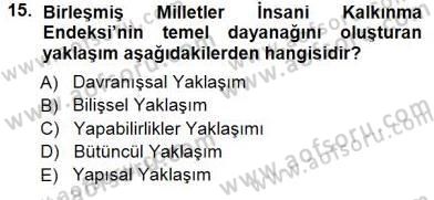 Çalışma Ekonomisi 1 Dersi 2012 - 2013 Yılı (Final) Dönem Sonu Sınav Soruları 15. Soru
