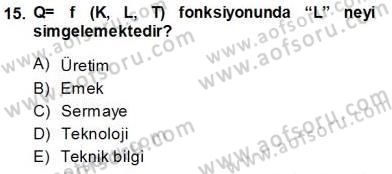 Çalışma Ekonomisi 1 Dersi 2013 - 2014 Yılı (Vize) Ara Sınav Soruları 15. Soru