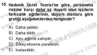 Çalışma Ekonomisi 1 Dersi 2013 - 2014 Yılı (Final) Dönem Sonu Sınav Soruları 15. Soru