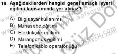 Çalışma Ekonomisi 1 Dersi 2013 - 2014 Yılı (Final) Dönem Sonu Sınav Soruları 18. Soru