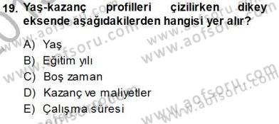 Çalışma Ekonomisi 1 Dersi 2013 - 2014 Yılı (Final) Dönem Sonu Sınav Soruları 19. Soru