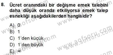 Çalışma Ekonomisi 1 Dersi 2013 - 2014 Yılı (Final) Dönem Sonu Sınav Soruları 8. Soru