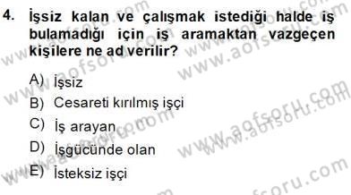 Çalışma Ekonomisi 1 Dersi 2014 - 2015 Yılı (Vize) Ara Sınav Soruları 4. Soru