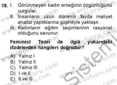 Çalışma Ekonomisi 1 Dersi 2014 - 2015 Yılı (Final) Dönem Sonu Sınav Soruları 18. Soru
