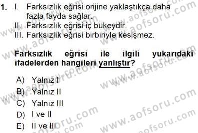 Çalışma Ekonomisi 1 Dersi Ara Sınavı Deneme Sınav Soruları 1. Soru