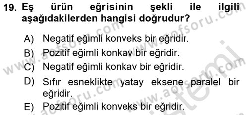 Çalışma Ekonomisi 1 Dersi 2021 - 2022 Yılı (Vize) Ara Sınav Soruları 19. Soru