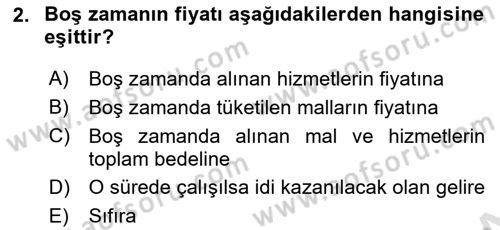 Çalışma Ekonomisi 1 Dersi 2023 - 2024 Yılı (Final) Dönem Sonu Sınav Soruları 2. Soru