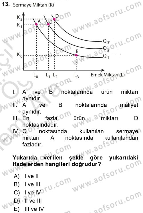 Çalışma Ekonomisi 1 Dersi 2025 - 2026 Yılı (Vize) Ara Sınav Soruları 13. Soru