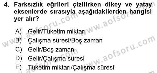 Çalışma Ekonomisi 1 Dersi 2025 - 2026 Yılı (Vize) Ara Sınav Soruları 4. Soru