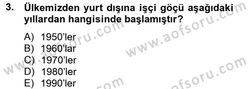 Çalışma Ekonomisi 2 Dersi 2012 - 2013 Yılı (Vize) Ara Sınav Soruları 3. Soru