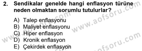 Çalışma Ekonomisi 2 Dersi 2012 - 2013 Yılı (Final) Dönem Sonu Sınav Soruları 2. Soru