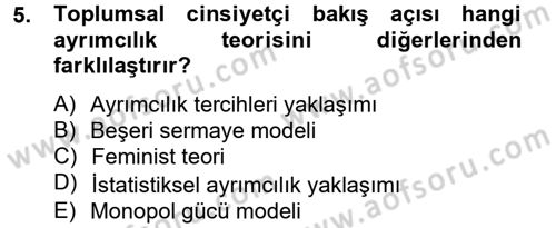 Çalışma Ekonomisi 2 Dersi 2012 - 2013 Yılı (Final) Dönem Sonu Sınav Soruları 5. Soru