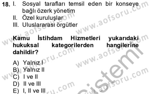 Çalışma Ekonomisi 2 Dersi 2013 - 2014 Yılı (Vize) Ara Sınav Soruları 18. Soru