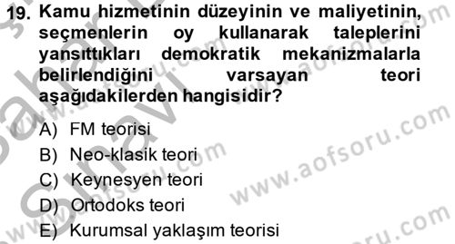 Çalışma Ekonomisi 2 Dersi 2013 - 2014 Yılı (Vize) Ara Sınav Soruları 19. Soru