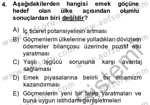 Çalışma Ekonomisi 2 Dersi 2013 - 2014 Yılı (Vize) Ara Sınav Soruları 4. Soru