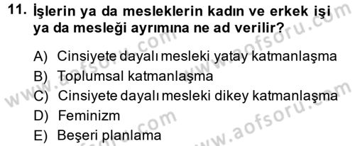 Çalışma Ekonomisi 2 Dersi 2013 - 2014 Yılı (Final) Dönem Sonu Sınav Soruları 11. Soru