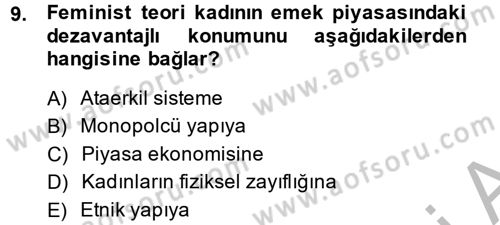 Çalışma Ekonomisi 2 Dersi 2013 - 2014 Yılı (Final) Dönem Sonu Sınav Soruları 9. Soru