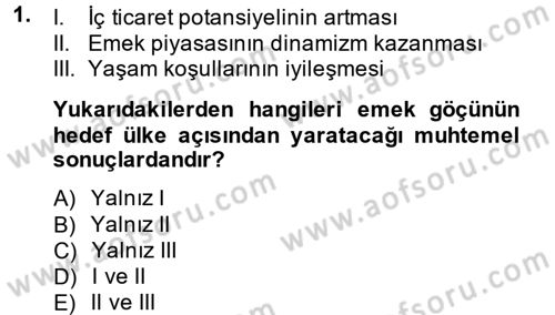 Çalışma Ekonomisi 2 Dersi 2014 - 2015 Yılı (Vize) Ara Sınav Soruları 1. Soru