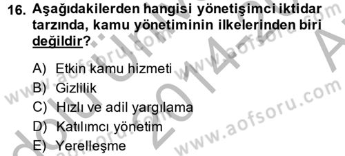 Çalışma Ekonomisi 2 Dersi 2014 - 2015 Yılı (Vize) Ara Sınav Soruları 16. Soru