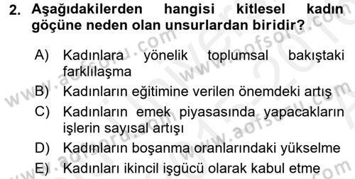 Çalışma Ekonomisi 2 Dersi 2015 - 2016 Yılı (Vize) Ara Sınav Soruları 2. Soru