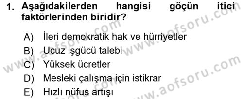Çalışma Ekonomisi 2 Dersi 2016 - 2017 Yılı (Final) Dönem Sonu Sınav Soruları 1. Soru