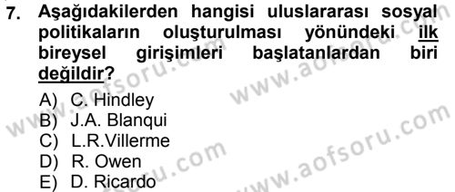 Çalışma İlişkileri Dersi Ara Sınavı Deneme Sınav Soruları 7. Soru