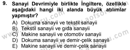 Çalışma İlişkileri Dersi Ara Sınavı Deneme Sınav Soruları 9. Soru