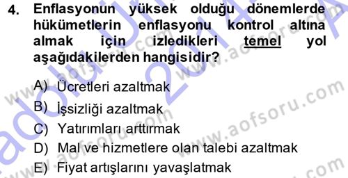 Çalışma İlişkileri Dersi Ara Sınavı Deneme Sınav Soruları 4. Soru