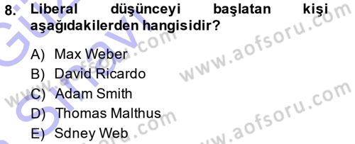 Çalışma İlişkileri Dersi Ara Sınavı Deneme Sınav Soruları 8. Soru