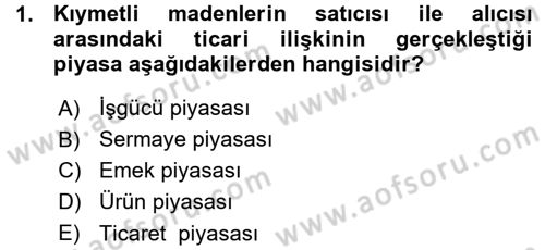 Çalışma İlişkileri Dersi Ara Sınavı Deneme Sınav Soruları 1. Soru