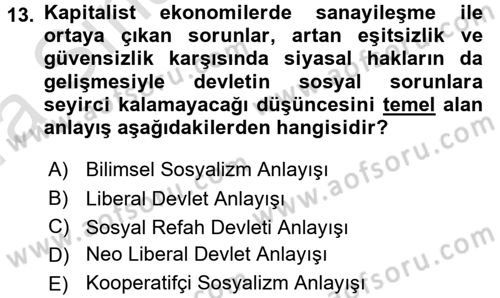 Çalışma İlişkileri Dersi Ara Sınavı Deneme Sınav Soruları 13. Soru