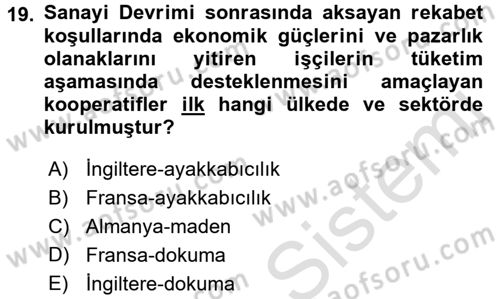 Çalışma İlişkileri Dersi Ara Sınavı Deneme Sınav Soruları 19. Soru