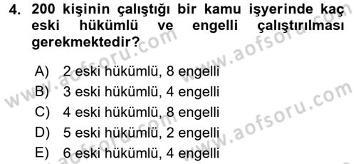 Çalışma İlişkileri Dersi Ara Sınavı Deneme Sınav Soruları 4. Soru