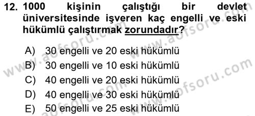 Çalışma İlişkileri Dersi 2017 - 2018 Yılı (Vize) Ara Sınav Soruları 12. Soru