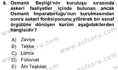 Çalışma İlişkileri Dersi Ara Sınavı Deneme Sınav Soruları 9. Soru