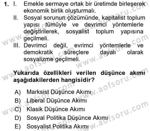 Çalışma İlişkileri Dersi 2017 - 2018 Yılı (Final) Dönem Sonu Sınav Soruları 1. Soru