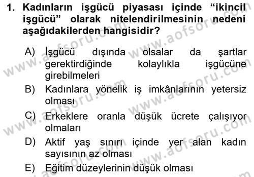 Çalışma İlişkileri Dersi 2020 - 2021 Yılı Yaz Okulu Sınav Soruları 1. Soru