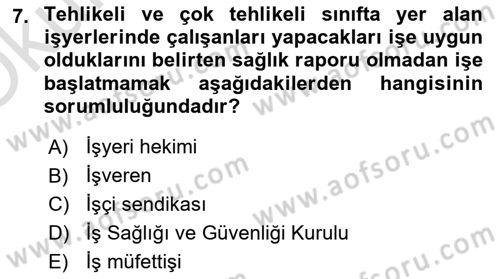 Çalışma İlişkileri Dersi 2020 - 2021 Yılı Yaz Okulu Sınav Soruları 7. Soru
