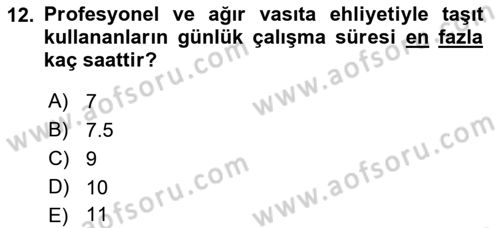 Çalışma İlişkileri Dersi 2021 - 2022 Yılı (Vize) Ara Sınav Soruları 12. Soru