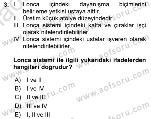 Çalışma İlişkileri Dersi 2021 - 2022 Yılı (Vize) Ara Sınav Soruları 3. Soru