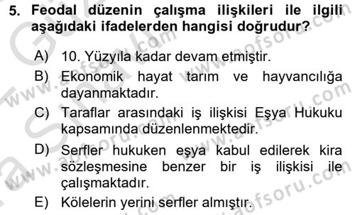 Çalışma İlişkileri Dersi 2021 - 2022 Yılı (Vize) Ara Sınav Soruları 5. Soru