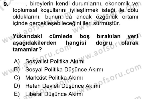 Çalışma İlişkileri Dersi 2021 - 2022 Yılı (Vize) Ara Sınav Soruları 9. Soru